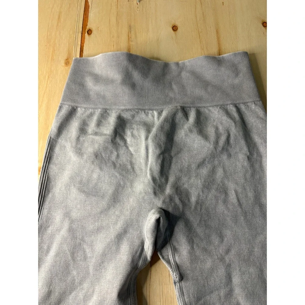 Womens Seamless Scrunch Butt Leggings Light Grey Marl High Waist Activewear